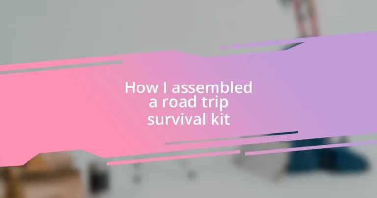 How I assembled a road trip survival kit