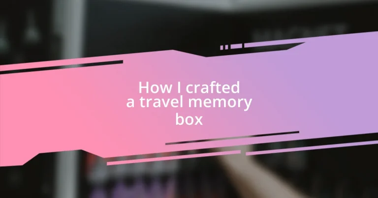 How I crafted a travel memory box