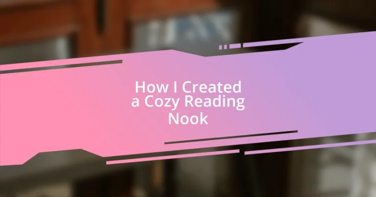 How I Created a Cozy Reading Nook