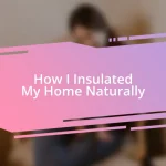 How I Insulated My Home Naturally