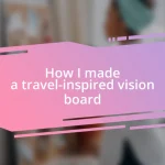 How I made a travel-inspired vision board