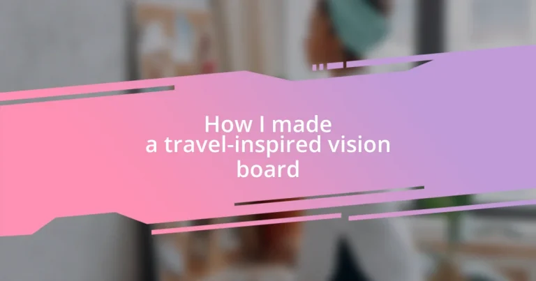 How I made a travel-inspired vision board