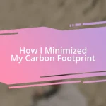 How I Minimized My Carbon Footprint