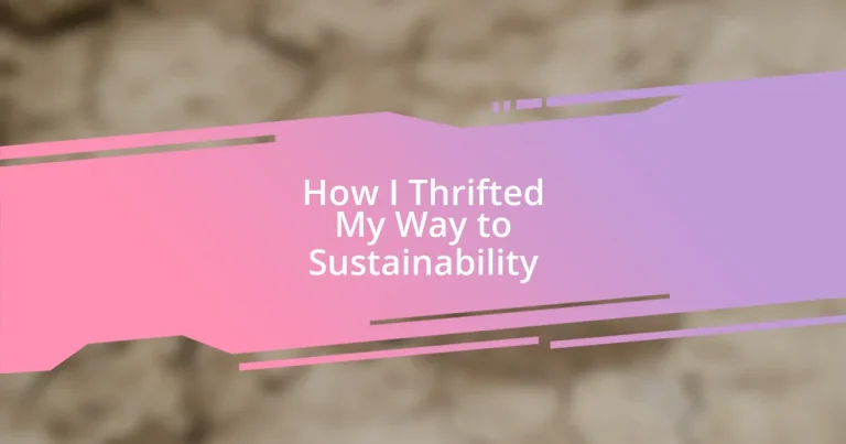 How I Thrifted My Way to Sustainability