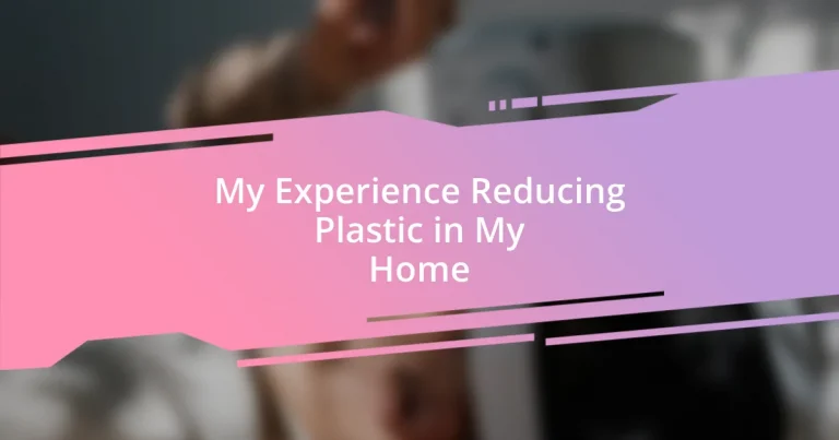 My Experience Reducing Plastic in My Home