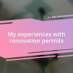 My experiences with renovation permits