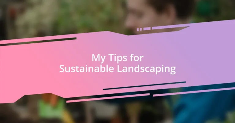 My Tips for Sustainable Landscaping