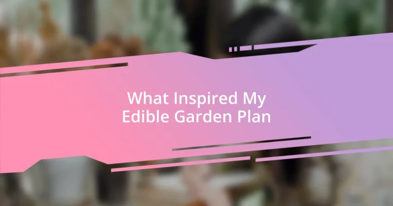 What Inspired My Edible Garden Plan